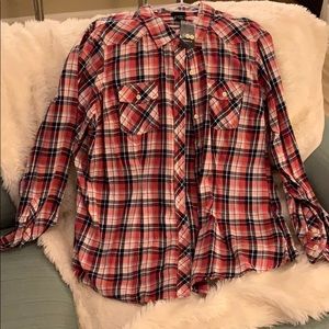 Pink Plaid Button Down from Torrid